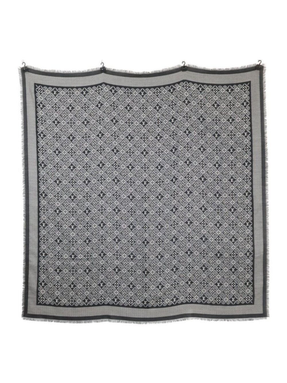 Louis Vuitton Since Monogram Silk Wool Shawl Scarf
